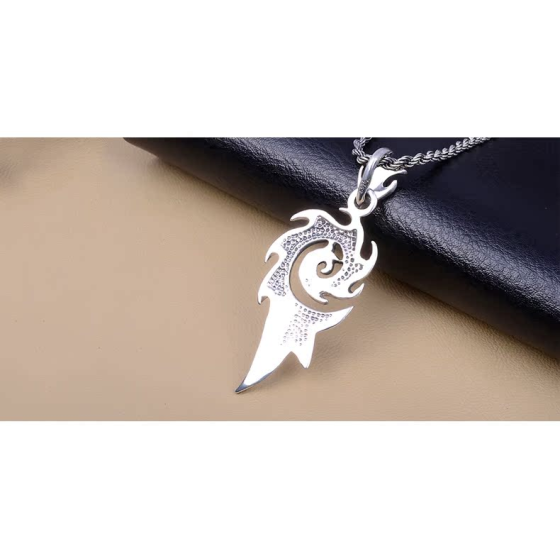 925 Silver Spiral Flame Pendant